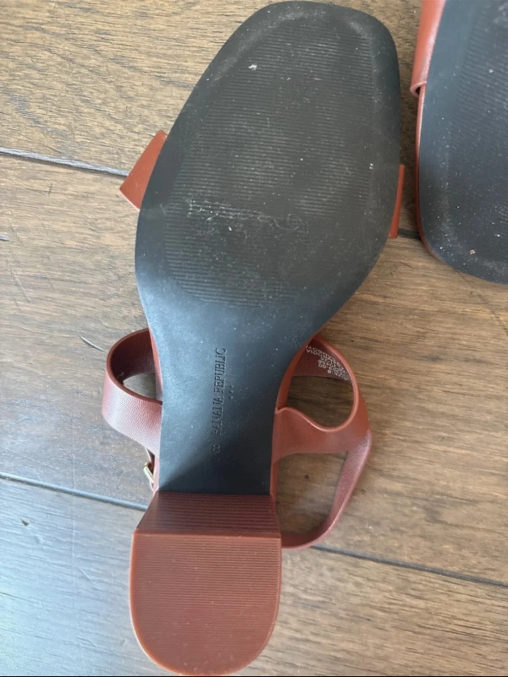 NWOT Banana Republic Brown Block Heel Slingback Sandals